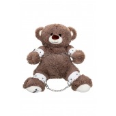 Бондажный набор: бурый мишка с белыми оковами и наручниками - Pecado - купить с доставкой в Самаре