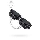 Черные кожаные оковы с двумя ремешками - Pecado - купить с доставкой в Самаре