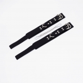 Черные кожаные оковы с регулируемыми ремешками - Crazy Handmade - купить с доставкой в Самаре