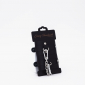 Черные кожаные наручники с хромированной фурнитурой - Crazy Handmade - купить с доставкой в Самаре