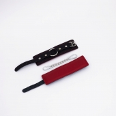 Черно-красные кожаные наручники - Crazy Handmade - купить с доставкой в Самаре