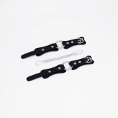 Черные кожаные наручники с кольцом - Crazy Handmade - купить с доставкой в Самаре