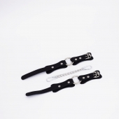 Черные кожаные оковы с кольцом - Crazy Handmade - купить с доставкой в Самаре