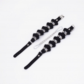 Черные кожаные наручники из звеньев - Crazy Handmade - купить с доставкой в Самаре