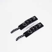 Черные кожаные наручники Sex - Crazy Handmade - купить с доставкой в Самаре