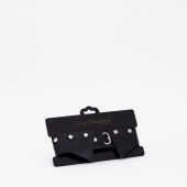 Черный однослойный кожаный ошейник с имитацией воротничка - Crazy Handmade - купить с доставкой в Самаре