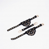 Черные оковы с золотистой фурнитурой - Crazy Handmade - купить с доставкой в Самаре