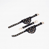 Черные оковы с золотистой фурнитурой - Crazy Handmade - купить с доставкой в Самаре