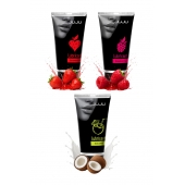 Набор из 3 съедобных лубрикантов JUJU (клубника, малина, кокос) - JuJu - купить с доставкой в Самаре