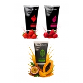 Набор из 3 съедобных лубрикантов JUJU (клубника, малина, тропические фрукты) - JuJu - купить с доставкой в Самаре