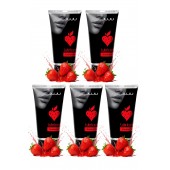 Набор из 5 съедобных лубрикантов JUJU со вкусом клубники - JuJu - купить с доставкой в Самаре