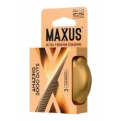 Точечные презервативы MAXUS 2000 Amazing Dots с железным кейсом - 3 шт. - Maxus - купить с доставкой в Самаре