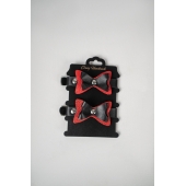 Черно-красные кожаные наручники с бантиками - Crazy Handmade - купить с доставкой в Самаре