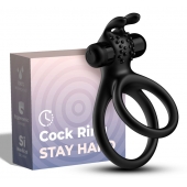 Черное эрекционное виброкольцо с подхватом мошонки Stay Hard - Boys of Toys - в Самаре купить с доставкой