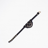 Черный чокер с клепками и золотистой фурнитурой - Crazy Handmade - купить с доставкой в Самаре