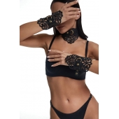 Фигурный набор для БДСМ-игр с узорами и золотистой фурнитурой - Crazy Handmade - купить с доставкой в Самаре