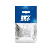 Прозрачное эластичное эрекционное кольцо с 6 шариками - Sex Expert - в Самаре купить с доставкой