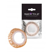 Эрекционное кольцо с бежевыми «ресничками» - Sextaz - в Самаре купить с доставкой
