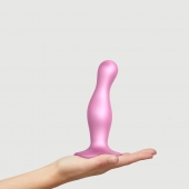 Розовая насадка Strap-On-Me Dildo Plug Curvy size M - Strap-on-me - купить с доставкой в Самаре