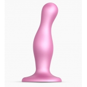 Розовая насадка Strap-On-Me Dildo Plug Curvy size M - Strap-on-me - купить с доставкой в Самаре