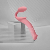 Розовый безремневой страпон Strap-on-me Semi-Realistic Bendable Strap-On size XL - Strap-on-me - купить с доставкой в Самаре