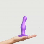 Фиолетовая насадка Strap-On-Me Dildo Plug Curvy size S - Strap-on-me - купить с доставкой в Самаре