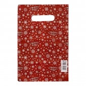 Красный подарочный новогодний пакет с вырубной ручкой (20х30 см) - Сима-Ленд - купить с доставкой в Самаре