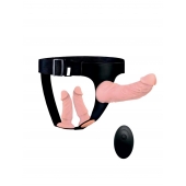 Женский страпон с 3 насадками и вибрацией - Erowoman-Eroman - купить с доставкой в Самаре