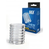 Прозрачная сквозная насадка на пенис с ребрышками - Sex Expert - в Самаре купить с доставкой