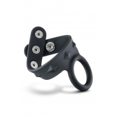 Черное эрекционное кольцо с подхватом мошонки на кнопках VS6 - Blush Novelties - в Самаре купить с доставкой