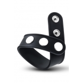 Черное эрекционное кольцо на кнопках - Blush Novelties - в Самаре купить с доставкой