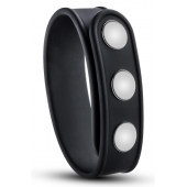 Черное эрекционное кольцо на кнопках - Blush Novelties - в Самаре купить с доставкой