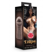 Коричневый мастурбатор-ротик Krystal Vibrating Masturbator - Blush Novelties - в Самаре купить с доставкой