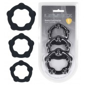 Набор из 3 эрекционных колец Beaded Silicone Cockring Set - Shots Media BV - в Самаре купить с доставкой