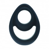 Черное эрекционное кольцо Double Ergo Silicone Cockring - Shots Media BV - в Самаре купить с доставкой