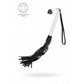 Плеть с белой рукоятью и чёрными хлыстами - 50 см. - Pecado - купить с доставкой в Самаре