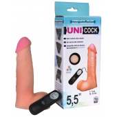 Фаллическая насадка Харнесс UNICOCK 5,5  с вибрацией - 17 см. - LOVETOY (А-Полимер) - купить с доставкой в Самаре