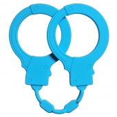 Голубые силиконовые наручники Stretchy Cuffs Turquoise - Lola Games - купить с доставкой в Самаре