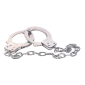 Наручники из металла с длинной цепочкой CHROME HANDCUFFS METAL HANDCUFFS W. KEY - NMC - купить с доставкой в Самаре
