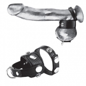 Утяжка для мошонки и пениса Cock Ring With 1  Ball Stretcher And Optional Weight Ring - BlueLine - купить с доставкой в Самаре