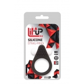Чёрное эрекционное кольцо LIT-UP SILICONE STIMU RING 1 BLACK - Dream Toys - в Самаре купить с доставкой