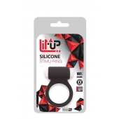 Чёрное эрекционное виброкольцо LIT-UP SILICONE STIMU RING 3 BLACK - Dream Toys - в Самаре купить с доставкой