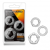 Набор из 3 прозрачных эрекционных колец Stay Hard Beaded Cockrings - Blush Novelties - в Самаре купить с доставкой