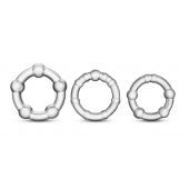 Набор из 3 прозрачных эрекционных колец Stay Hard Beaded Cockrings - Blush Novelties - в Самаре купить с доставкой
