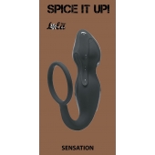 Серое эрекционное кольцо Sensation с анальным стимулятором - Lola Games - в Самаре купить с доставкой