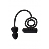 Чёрное эрекционное кольцо с вибропулькой и анальным хвостом - Erotist Adult Toys - в Самаре купить с доставкой