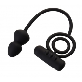 Чёрное эрекционное кольцо с вибропулькой и анальным хвостом - Erotist Adult Toys - в Самаре купить с доставкой