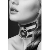Чёрный тройной чокер с большим кольцом - Bijoux Pour Toi - купить с доставкой в Самаре