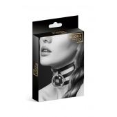 Чёрный тройной чокер с большим кольцом - Bijoux Pour Toi - купить с доставкой в Самаре