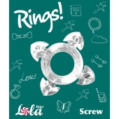 Прозрачное эрекционное кольцо Rings Screw - Lola Games - в Самаре купить с доставкой